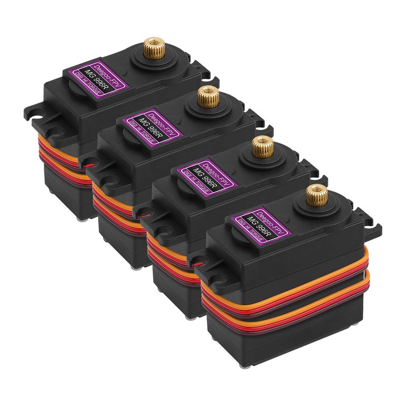 Deegoo-FPV Deegoo [4-Pack] MG996R 55g Metal Gear Torque Digital Servo Motor for Futaba JR RC Helicopter Car Boat Robot - Image 1